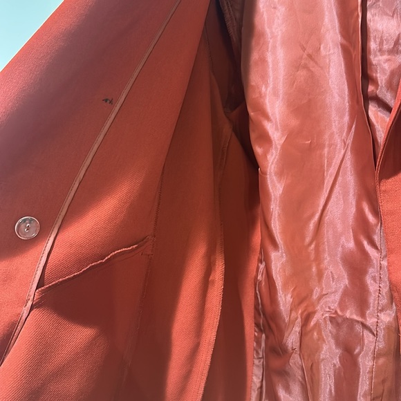 Worthington Slit Sleeve Trench Coat XL Burnt Orange Peacoat - Picture 6 of 10